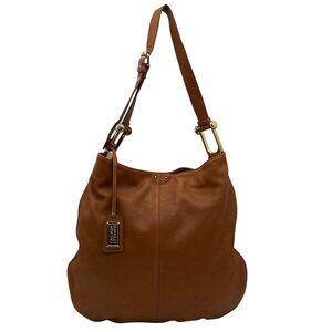 Badgley Mischka Acorn Brown Leather Hobo Bag